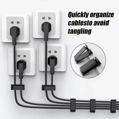 40 pcs Cable Clips with Strong Self-Adhesive, Outdoor Light Clips, White Cord Wire Clips, Nylon Cord Wall Finisher Wire Clamp for Home, Car, Office Desk Wire Management (White, XL-40 PCS)
