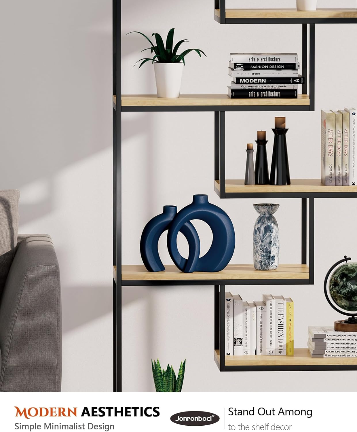 7.2″Hx8.9″H Donut Shape Decorative Vase Set of 2, Ceramic, Modern Minimalism Styles, Flowers or Plant Table Vases for Home Decor Living Room Shelf Entry Console Mantle Dining Centerpiece (Matte White)