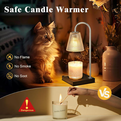 Hong-in Candle Warmer Lamp with Timer-Dimmable Adjustable Height Candle Lamp Warmer, Birthday Gifts for Women Mom Her, Housewarming Office Home Decor,Wax Warmer for Scented Wax Jar Candles