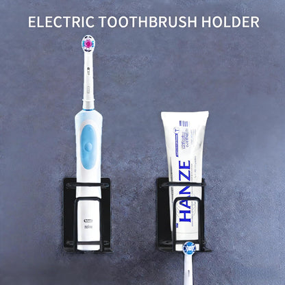 HANZE 2 Pack Toothbrush Holder 304 Stainless Steel Adhesive Wall Mounted 3 in 1 with Toothbrush Holder Toothpaste Holder and Cup Holder for Bathroom Shower
