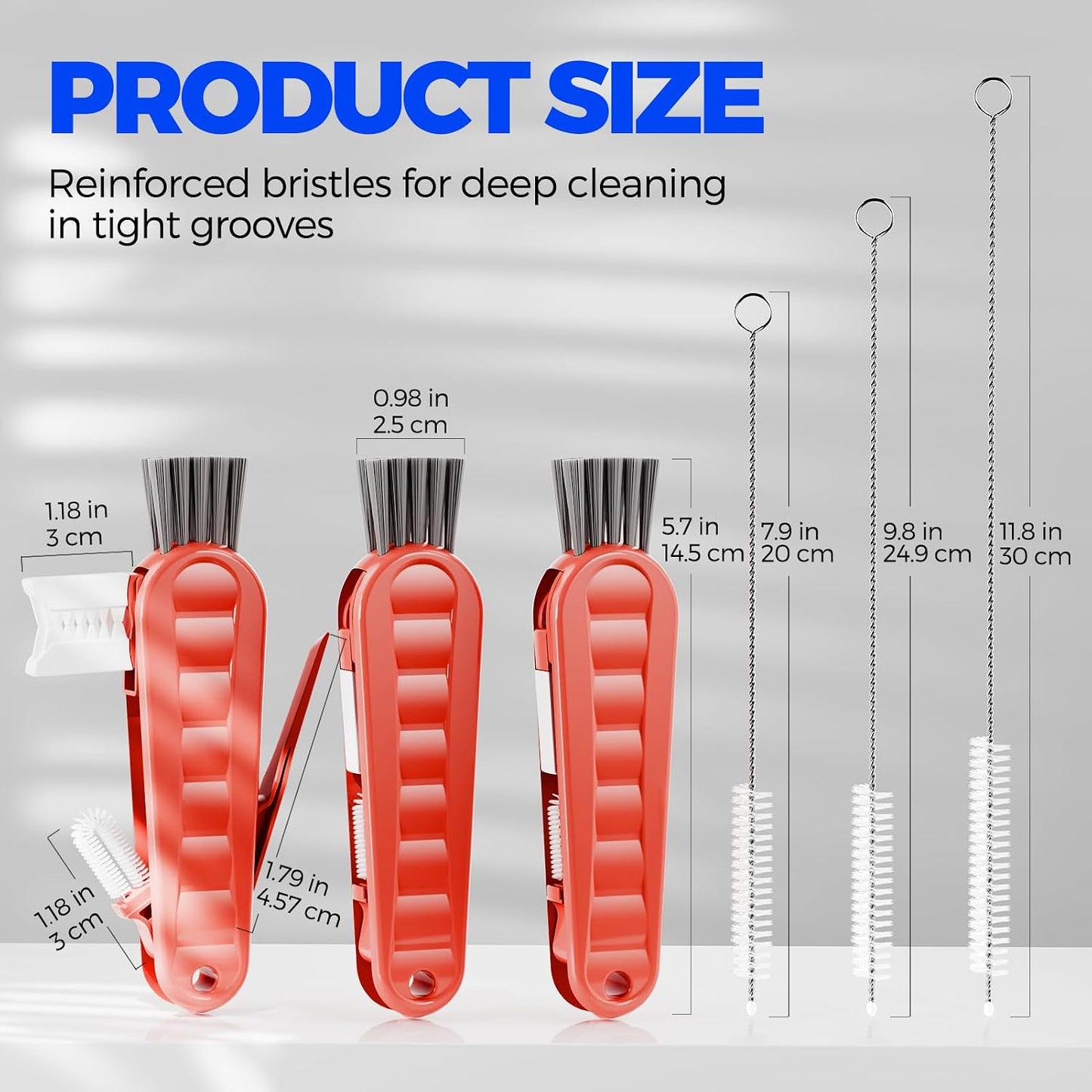 6 Pack Holikme 4 in 1 Cup Lid Cleaning Brush Set with 3 Straws, Multifunctional Bottle Brush, Silicone Cup Lid Gap Cleaner, Bristle Crevice Cleaning Brush, Flat End Brushes, Navy & Black & Olive
