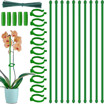 10Pcs 17inch Plant Support Stakes for Orchid | Garden Sticks Extended to 3ft 4ft Orchid Sticks with Clips Garden Stakes for Tomato,Orchid,Vegetables,Monstera