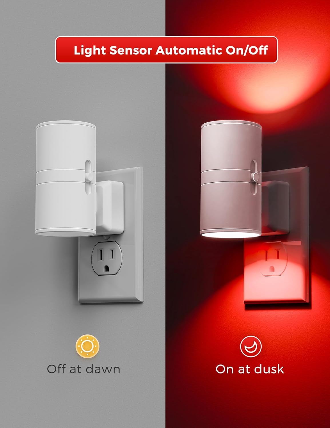L LOHAS LED Night Light Plug in, Night Lights Plug into Wall, Light Sensor, 0-100LM Soft White 3000K, Dimmable Night Light, Modern Nightlight for Kids Bathroom Hallway Bedroom Kitchen Stairway, 2 Pack