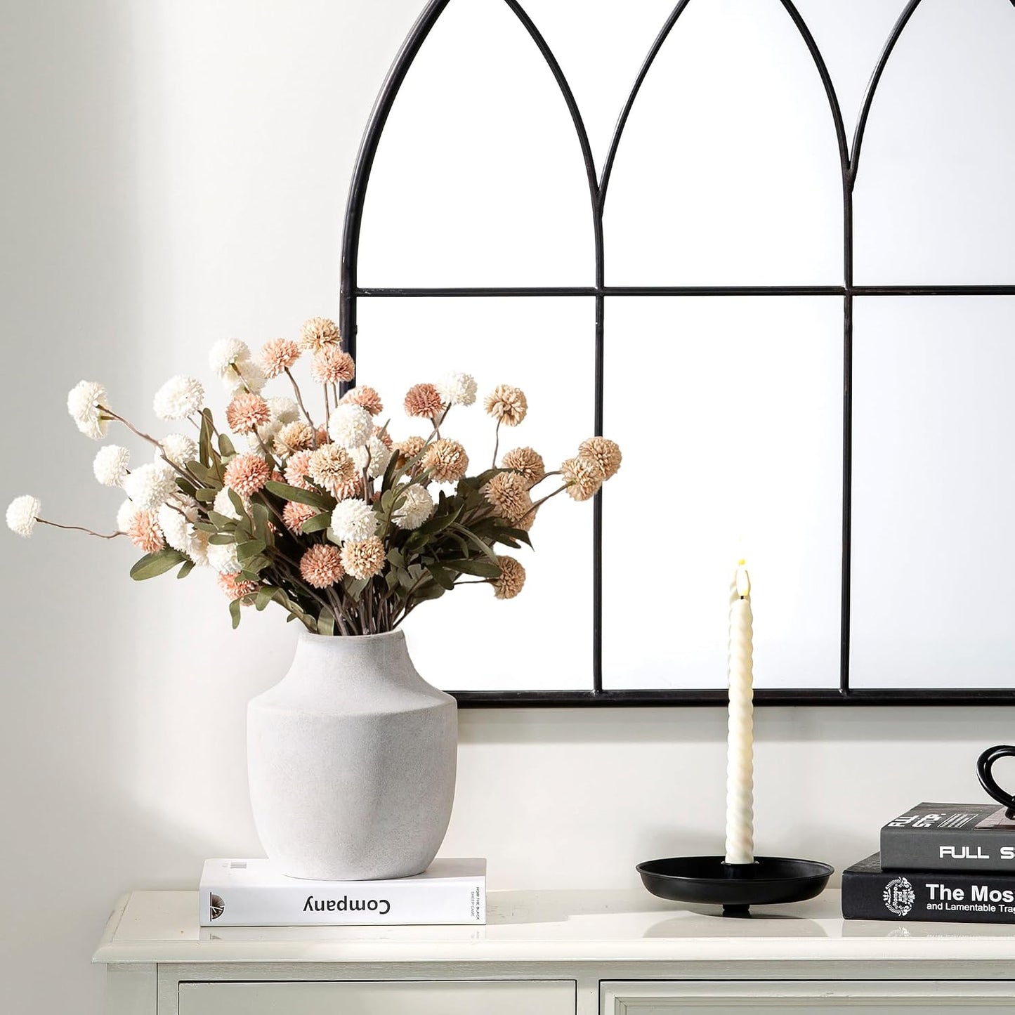Ceramic Vase Set of 3, Modern Decorative Vases for Home Decor, Small Flower Pottery Vase Sets, Boho Farmhouse Rustic Vases for Living Room, Kitchen, Bedroom, Bathroom, Shelf, Table