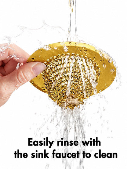 Revolutionary Kitchen Sink Drain Strainer/Patented Reversible Chain Mesh, Effortless Cleaning & Debris Catcher, Large Capacity, Anti-Clog, 304 Stainless Steel & Rust-Proof/Handmade