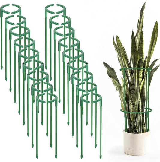 36 Pcs Plant Support Stakes, Half Round Plant Support for Indoor Plants Stackable Plant Holder Stick Plastic 9.8 Inch Plant Stakes for Tomato, Monstera, Peony, Hydrangea Climbing Plants