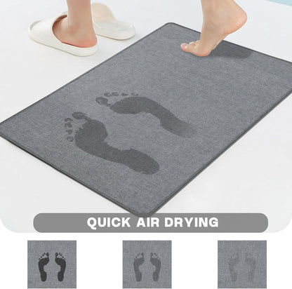 Yancorp 16"x26" Ultra Thin Bathroom Rugs,Low Profile Bath Rug,Rubber mat,Fit Under Door,Non Slip,Machine Washable Shower Rug,Dark Grey