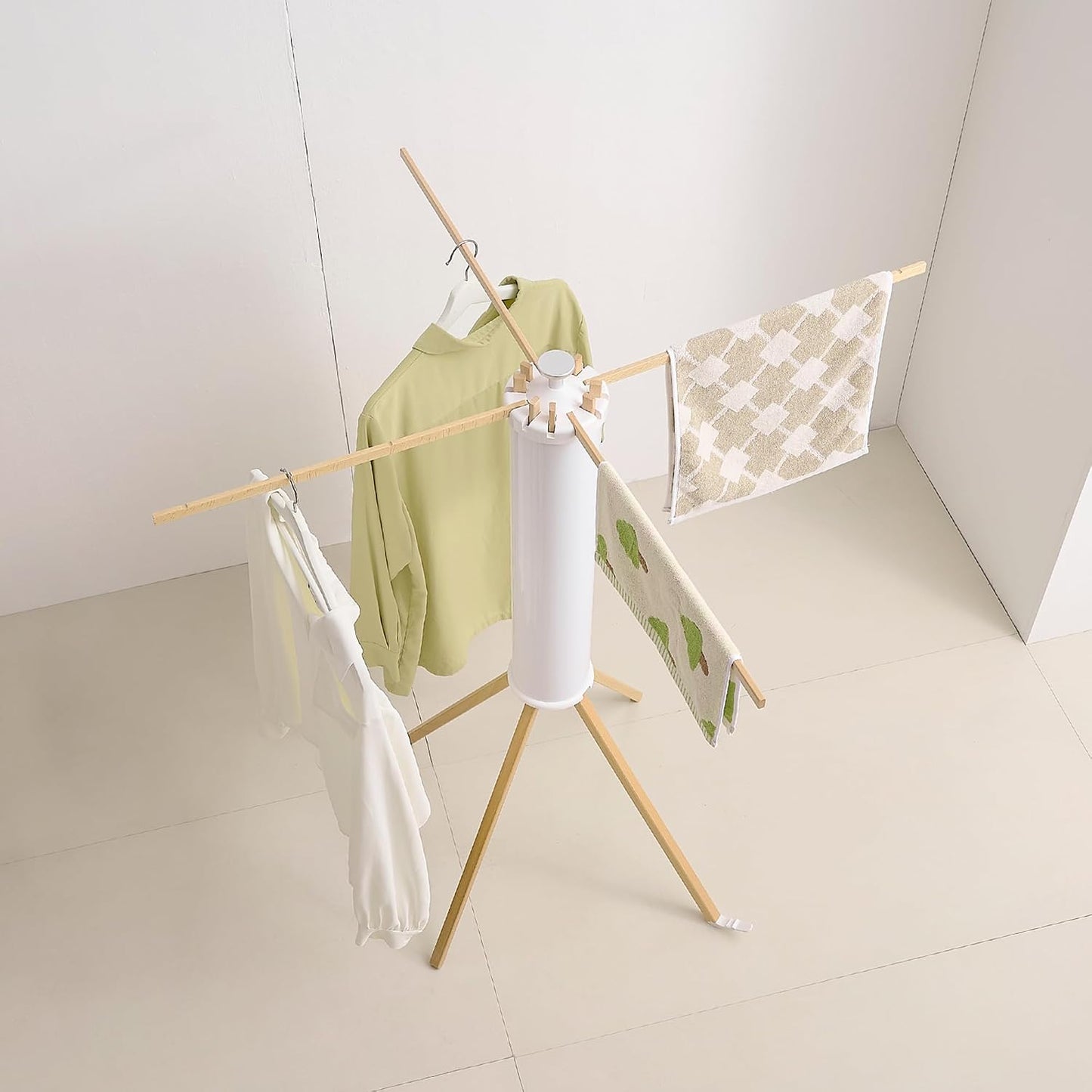 RFOUO Wall Mounted Clothes Drying Rack Tripod,Foldable Drying Rack,Wall Mounted Dryer Rack Clothing,Over The Door Drying Rack for Laundry Bedroom Household Aluminium