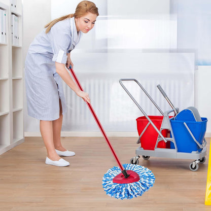 4 Pack Mop Replace Heads Compatible for OCeda, Spin Mop Refill Head Replacement for RinseClean 2-Tank System - Fluffy Microfiber, Machine Washable and Easy to Replace