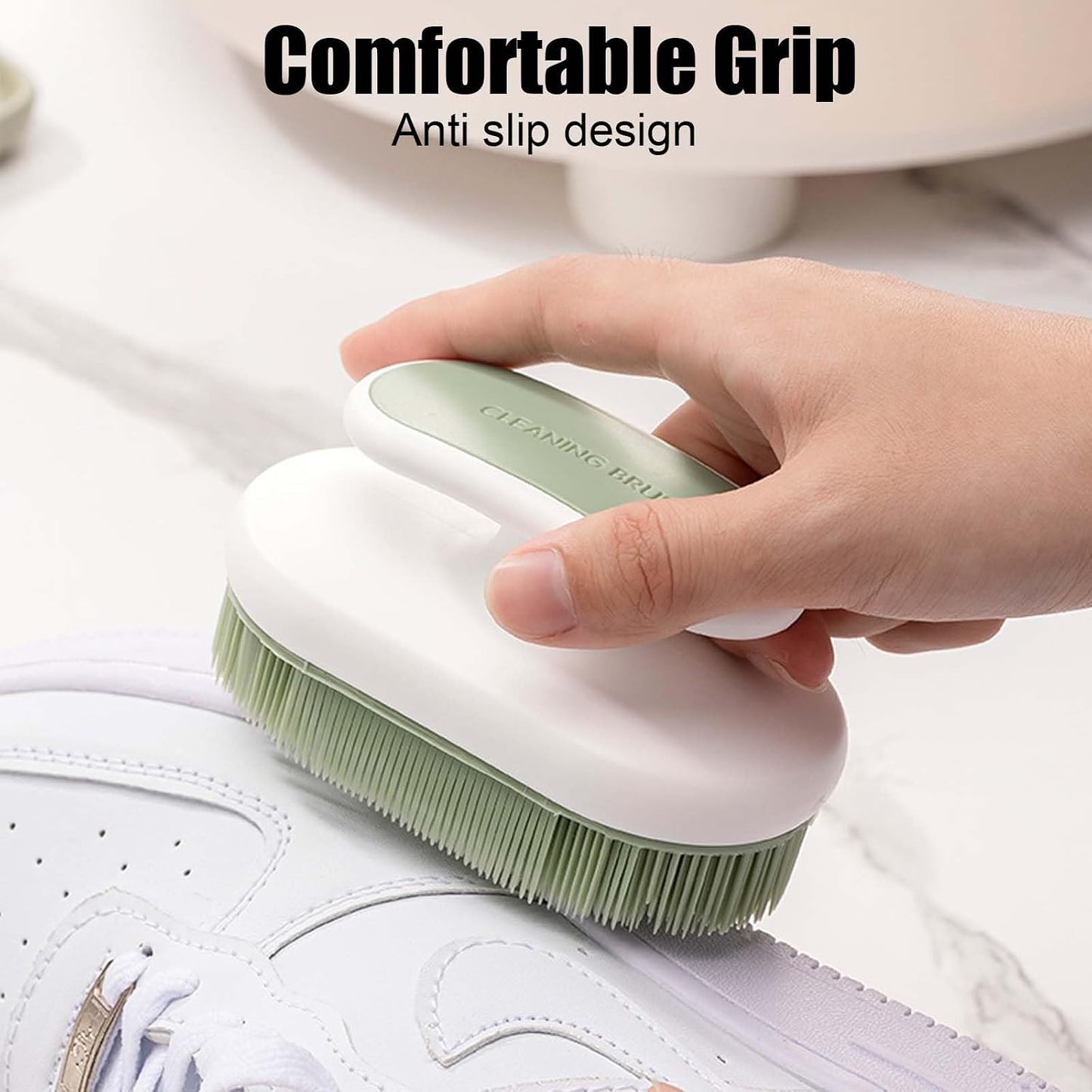 2Pcs Soft Bristle Cleaning Brush Silicone Laundry Stain Brushes Small Household Washing Brush Scrub Brushes for Cleaning Laundry Brush for Stains on Clothes Hats Underwear, Comfort Grip