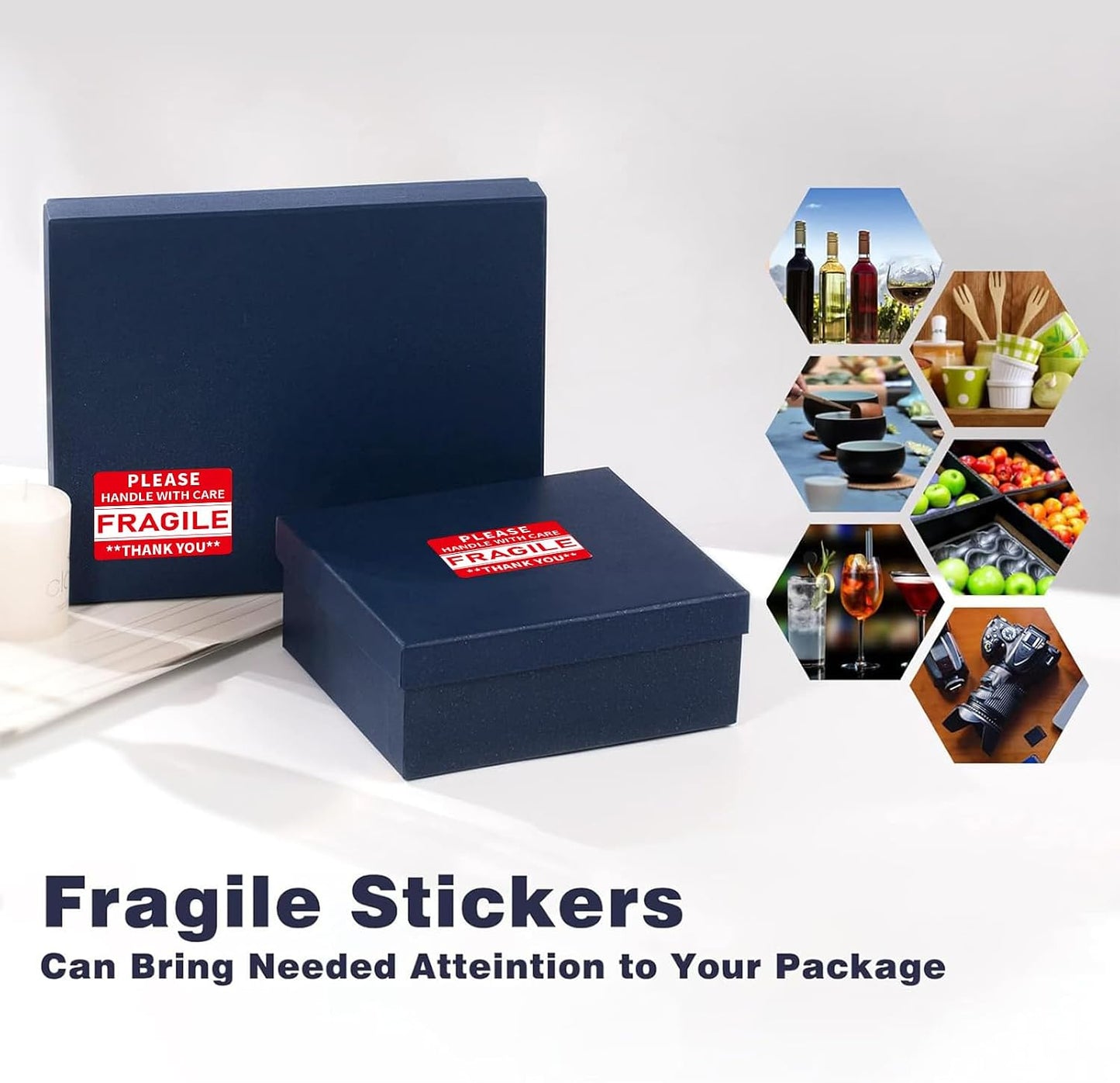 320 Count Home Moving Labels- 3 x 2 inches, Removable Packing Box Stickers, 8 Designs Waterproof Color Coded Moving Stickers with Fragile and Blank Labels
