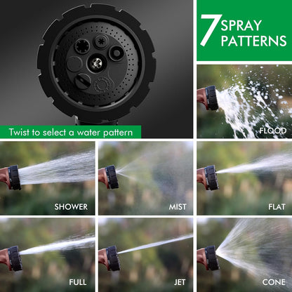 RESTMO Heavy Duty Hose Nozzle, Metal Garden Water Hose Sprayer with 7 Watering Patterns, Thumb Control, On Off Valve, High Pressure Nozzle Sprayer for Watering Plants, Car and Pet Washing, Bronze