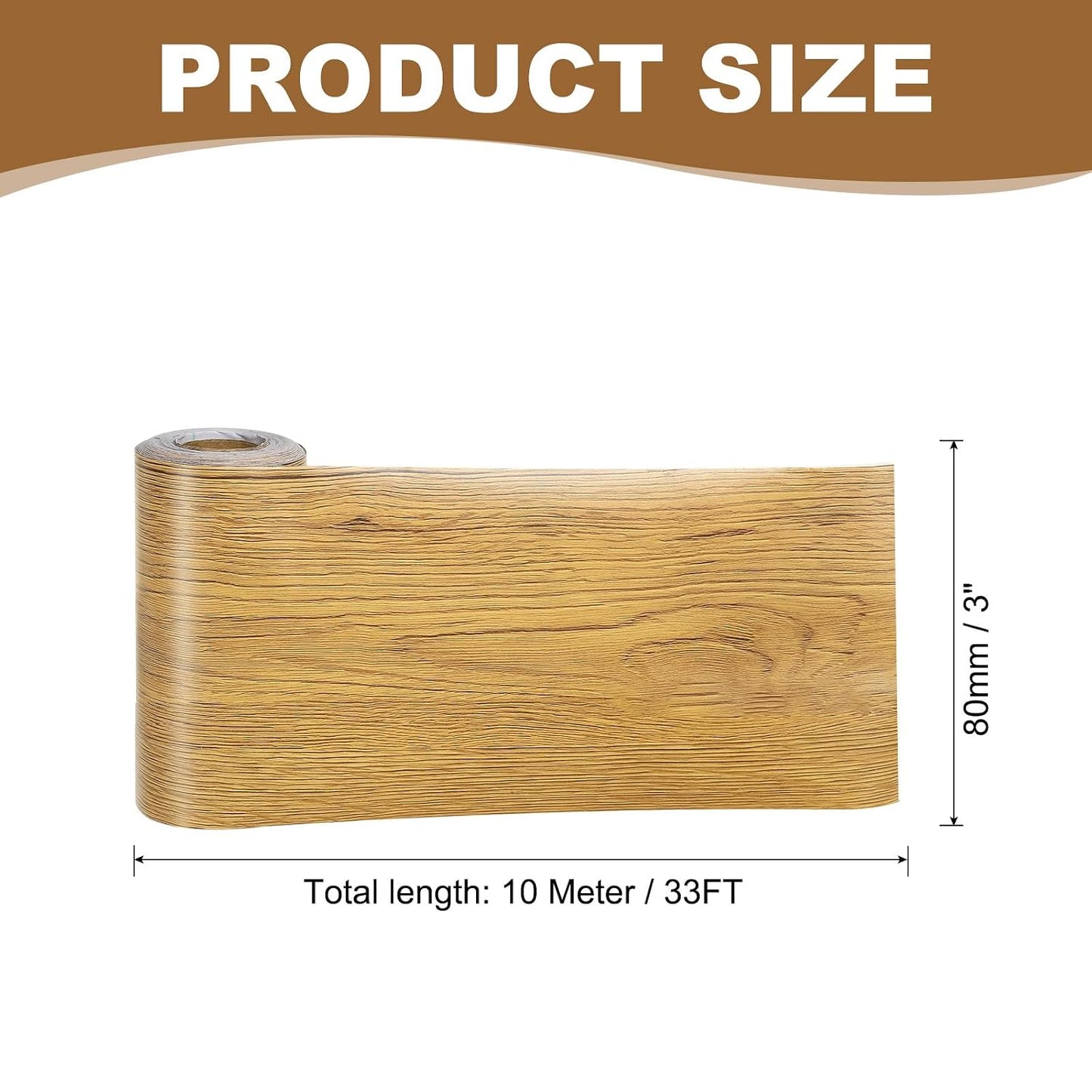 PATIKIL Self Adhesive Wood Grain Repair Tape 33'x 3", Multi-Use Realistic Wood Grain Repair Patch for Furniture Floor Door Table Chair Windows Handicraft DIY, Yellow Teak