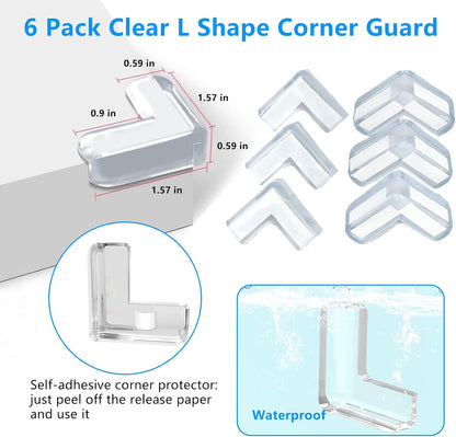 Edge Corner Protector Baby Proofing,Soft Clear Furniture Table Corner Guard & Edge Safety Cabinet Door Bumper,Crib Bumpers,Wall Protector,6.6ft(Width 0.8 in，Thickness 0.08 in)