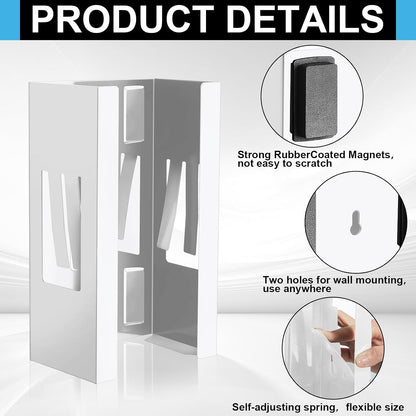 Lounsweer 2 Pcs Magnetic Gloves Dispenser Holders Wall Mount Boxes of Gloves Commercial Quality Towels Wipes Paper Tissue Box Holder Kitchen Fridge Office Workshops Garage Tool Hospital (Black)