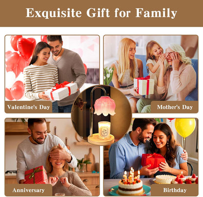 Fragrance Candle Warmer Lamp with 2 Bulbs Electric Candle Warmer with Timer & Dimmer for Home Decor
