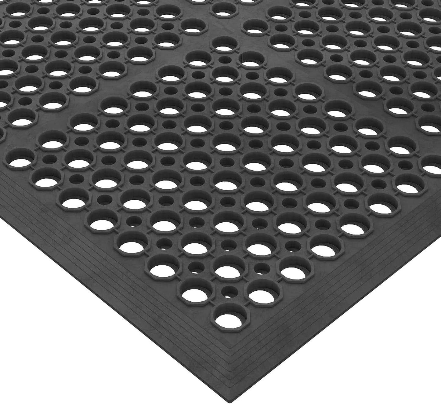 Ottomanson Waterproof Rubber Outdoor Doormat – Heavy-Duty Non-Slip Rubber Floor Mat with Ridge Scraper Pattern, All-Weather Front Door Entry Mat for Mud & Dirt Control – 24" x 36", Black
