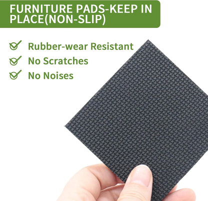 Non Slip Furniture Pads 36 PCS 1'' Square - Anti Slip Furniture Pads - Self Adhesive Rubber Feet Furniture Feet - Chair Leg Floor Protectors - Keep Furniture in Place