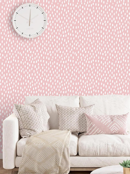 HAOKHOME Peel and Stick Wallpaper Boho Modern Dots Wall Paper Removable for Bathroom Caramel/White Contact Paper 17.3in x 9.8ft