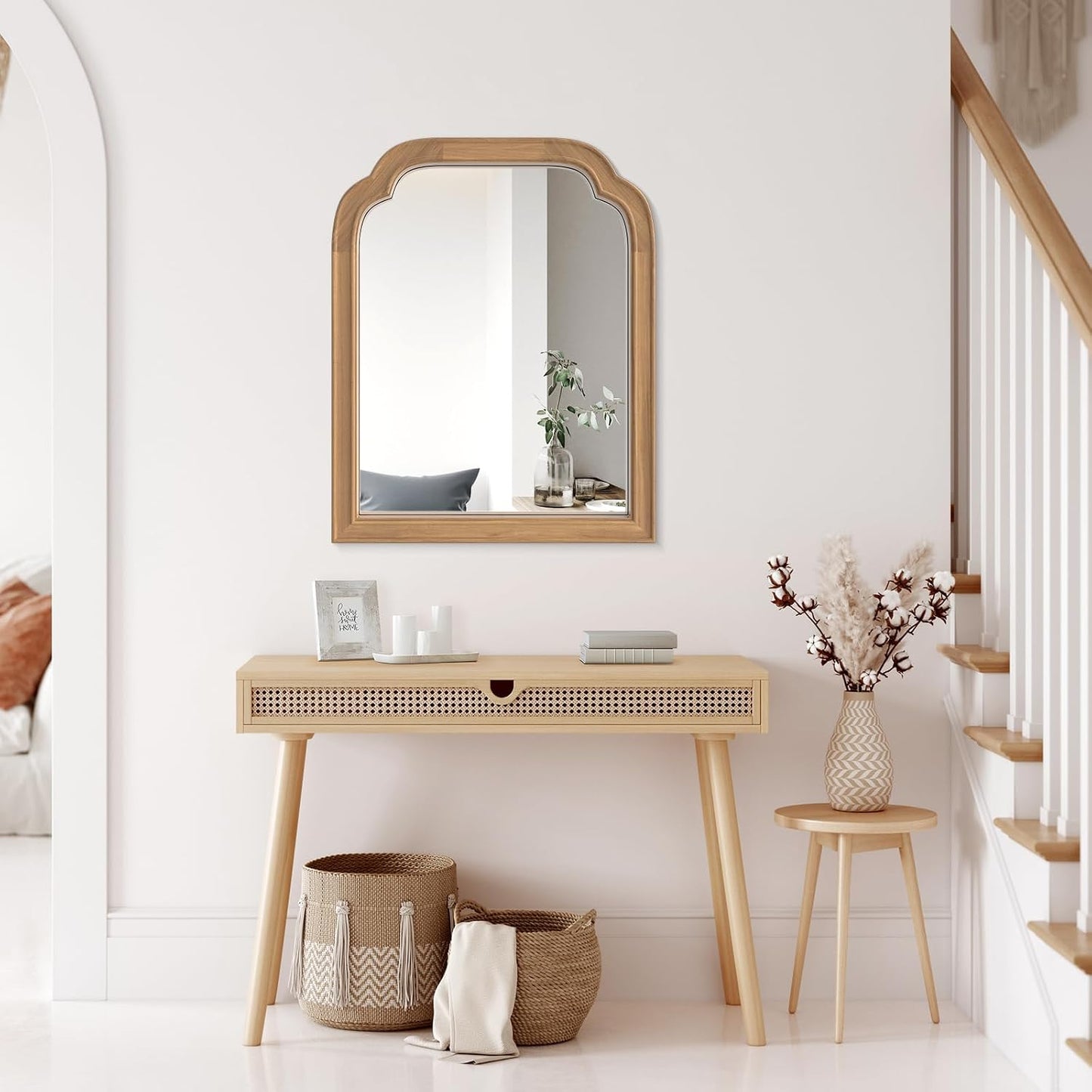 WallBeyond Full Length Mirror Wall Mounted 65"x22", Rustic Wooden Frame Floor Mirror, Large Full Body Mirror for Bedroom, Leaning or Hanging Against Wall, Natural