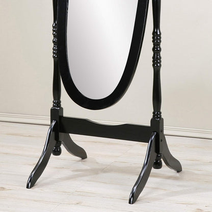 Full Length Mirror with Stand - Traditional Queen Anna Cheval Style in Solid Wood, Freestanding Adjustable Tilting Oval Glass for Bedroom & Dressing Room (Cherry)