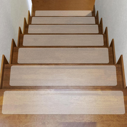 10 Pack 6” x 30” Anti Slip Traction Treads with Glow in The Dark Stripe, Outdoor Waterproof Non Skid Pre-Cut Tape with Roller, High Traction Friction Abrasive Adhesive for Stairs Step