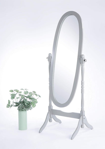 GTU Furniture Swivel Adjustable Full-Length Oval Wood Cheval Stand Floor Mirror(Pink)