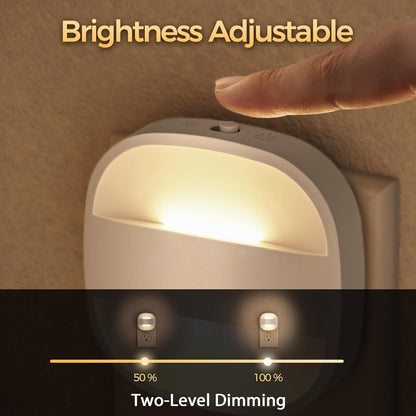 DORESshop LED Night Light, Night Lights Plug Into Wall [2 Pack] with Dusk-to-Dawn Sensor, Dimmable Nightlights, Adjustable Brightness for Bathroom, Hallway, Bedroom,Kids Room,Stairway,Soft White