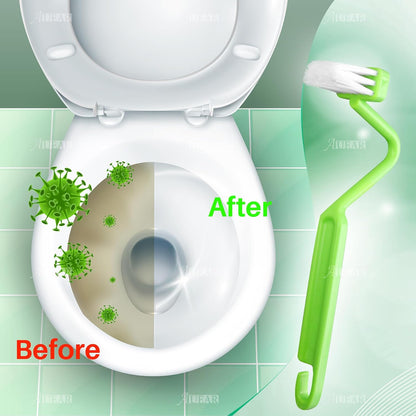 AUEAR, 4 Pack Plastic Curved Small Toilet Brushes Cleaning for Edges Corner Crevices
