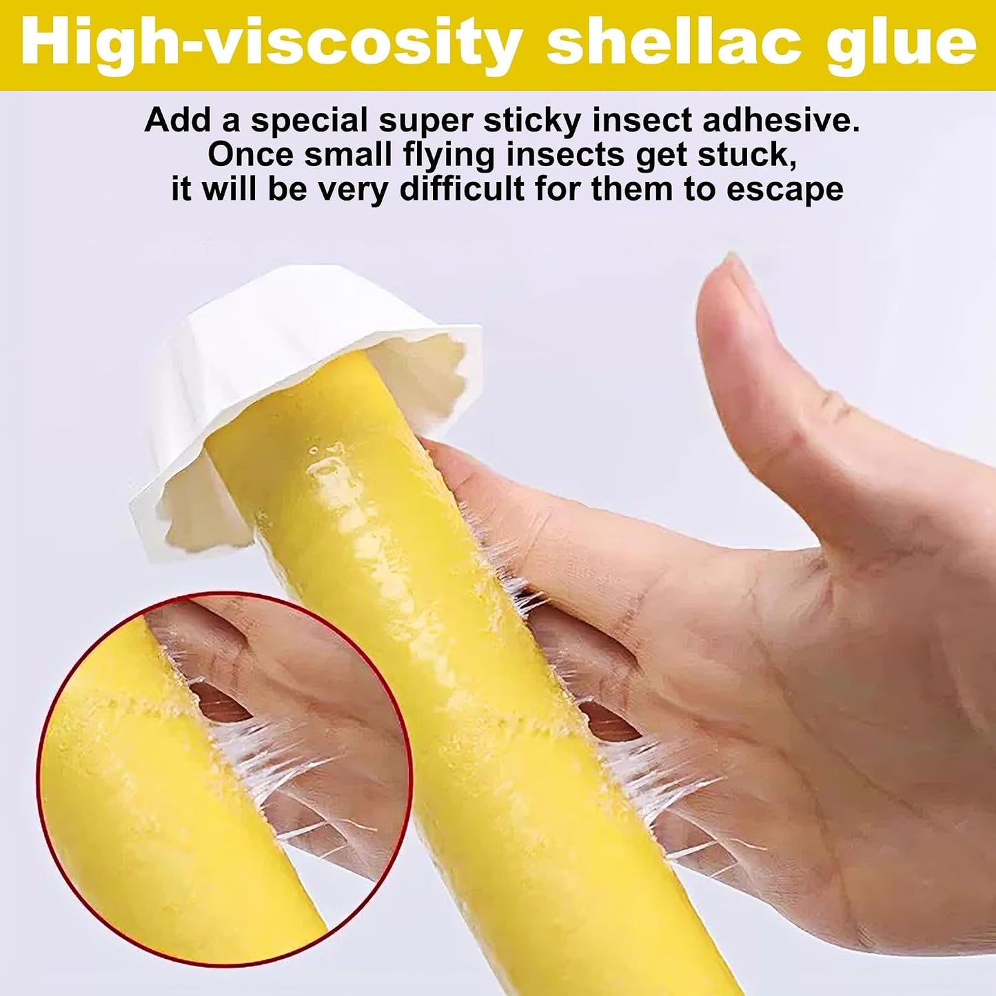 Fly Stick Sticky Fly Traps for Indoors Outdoor 12pk, Sticky Hanging Fly Stick, Flying Insect Trap, wasp Trap（Fluorescent Strip Yellow）
