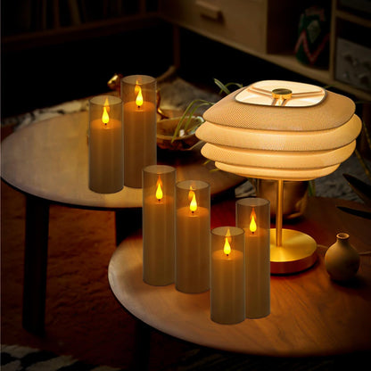 YOROXRG Set of 24 Waterproof Outdoor Flameless Candles, LED Candles with 4 Remote and Timer,(H 4" 5" 6" x D 2.2"),for Christmas,Halloween,Wedding,Festival
