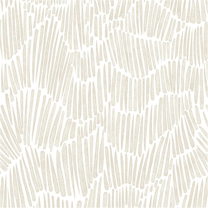 Theper Beige Wallpaper 17.3"×78.8" Modern Striped Peel and Stick Wallpaper Boho Removable Self Adhesive Wall Paper for Bedroom Waterproof White and Gold Contact Paper for Cabinets Vinyl