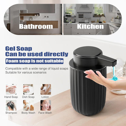 Automatic Soap Dispenser Foaming Touchless: 9oz Plastic Black - Rechargeable Electric Smart Auto Foam Soap Dispenser - Bathroom Kitchen Hand Dish Lotion
