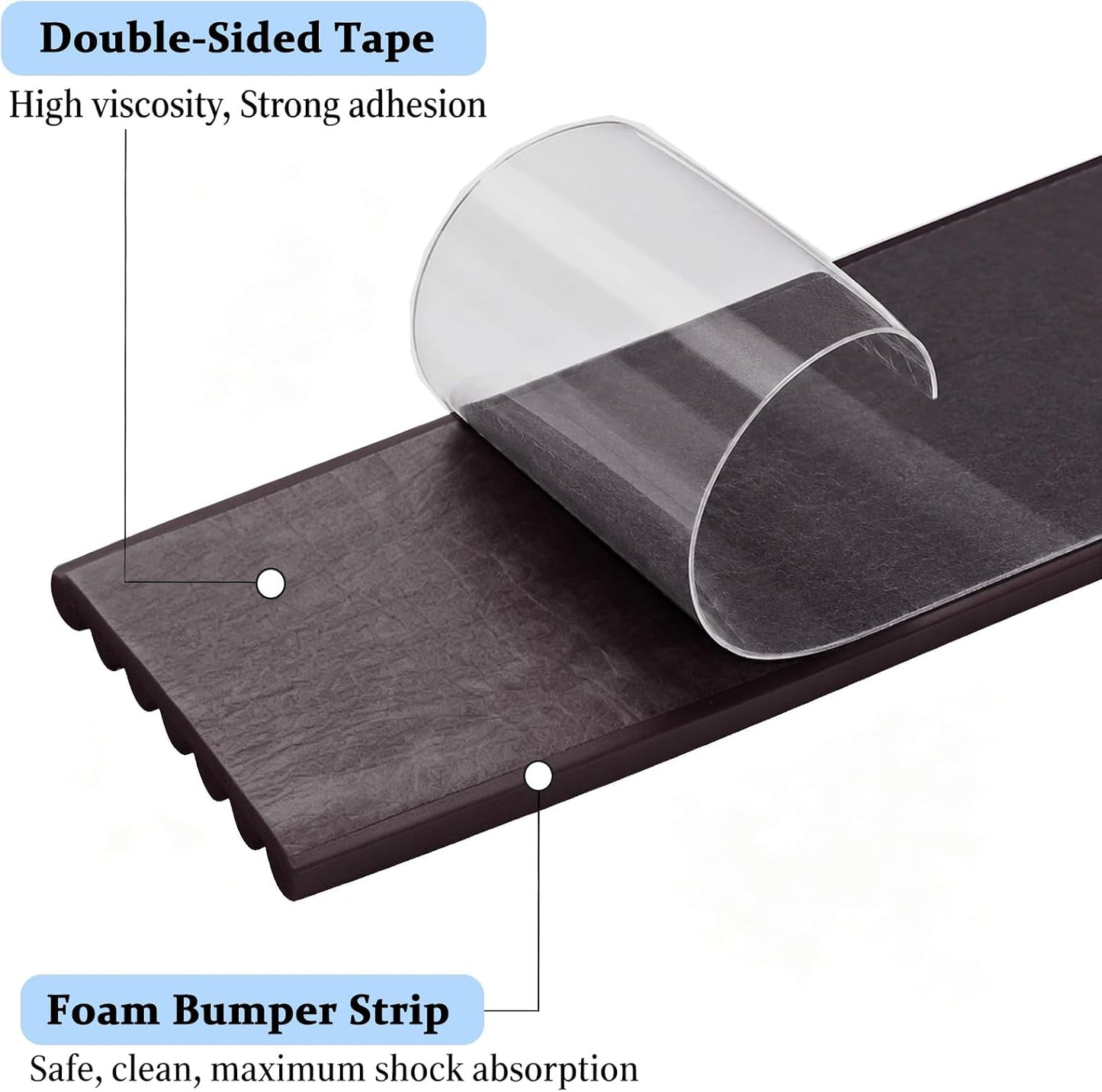 Edge Protector for Baby Proofing,Soft Foam Safety Bumper,Strong Adhesive Edge Guard Strip,Furniture Fireplace Table Cabinet Safety Cover for Baby,3.14in x 6.56ft,Black
