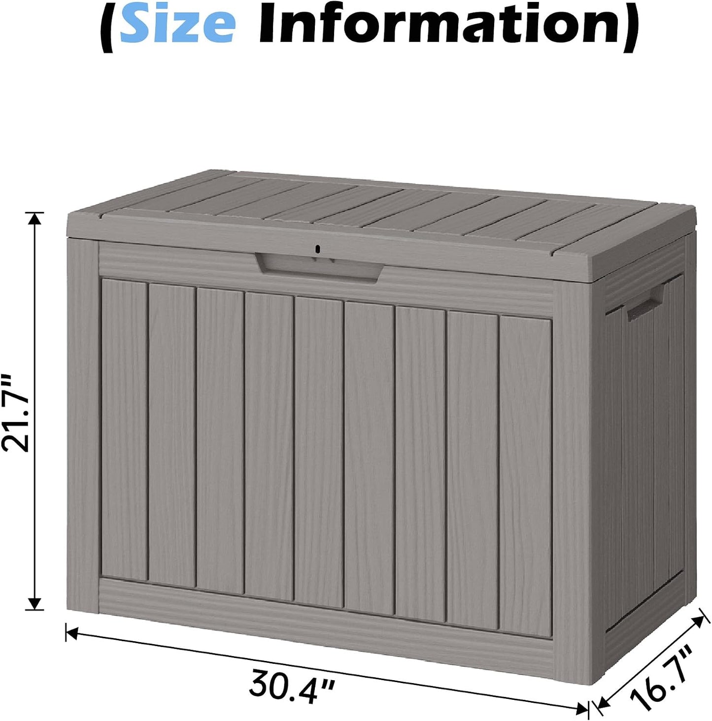 Outdoor Storage Box, 31 Gallon Resin Deck Boxes Outdoor Waterproof For Patio Furniture, Garden Tools, Pool Supplies, Lockable And UV Resistant (Rattan Gray)