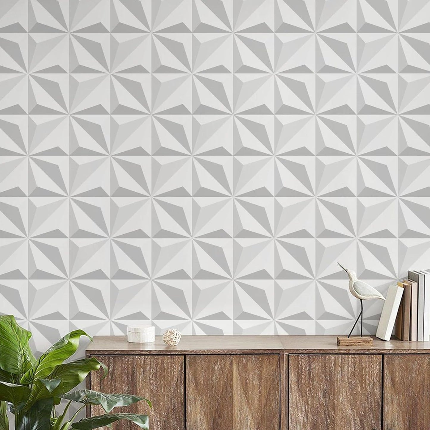 Floral Peel and Stick Wallpaper 3D Effect Interior Wall Décor Contact Paper Self Adhesive Removable Renter Friendly for Bedroom Living Cabinet Room 17.7in x 9.8ft (Not Textured Wallpaper