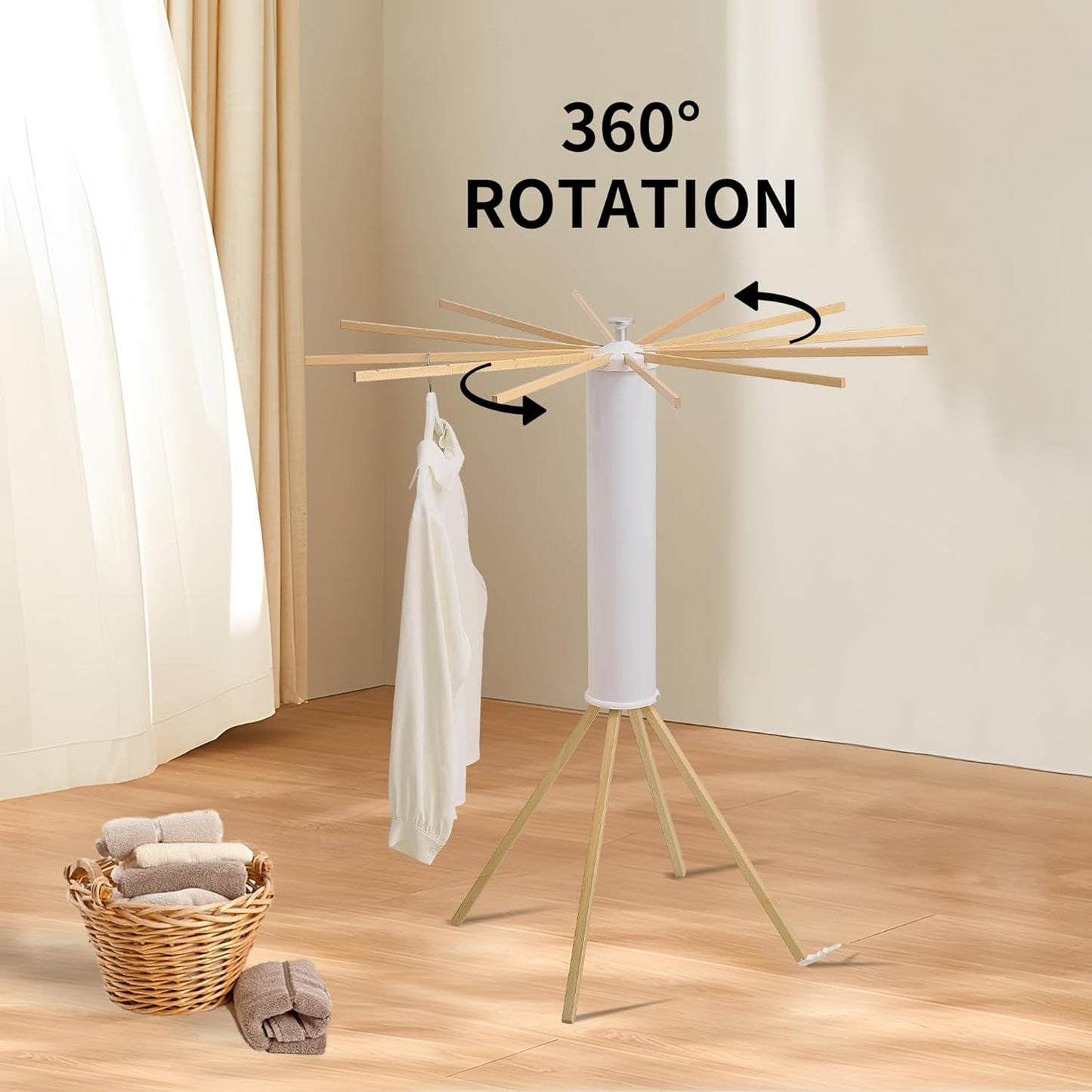 RFOUO Wall Mounted Clothes Drying Rack Tripod,Foldable Drying Rack,Wall Mounted Dryer Rack Clothing,Over The Door Drying Rack for Laundry Bedroom Household Aluminium