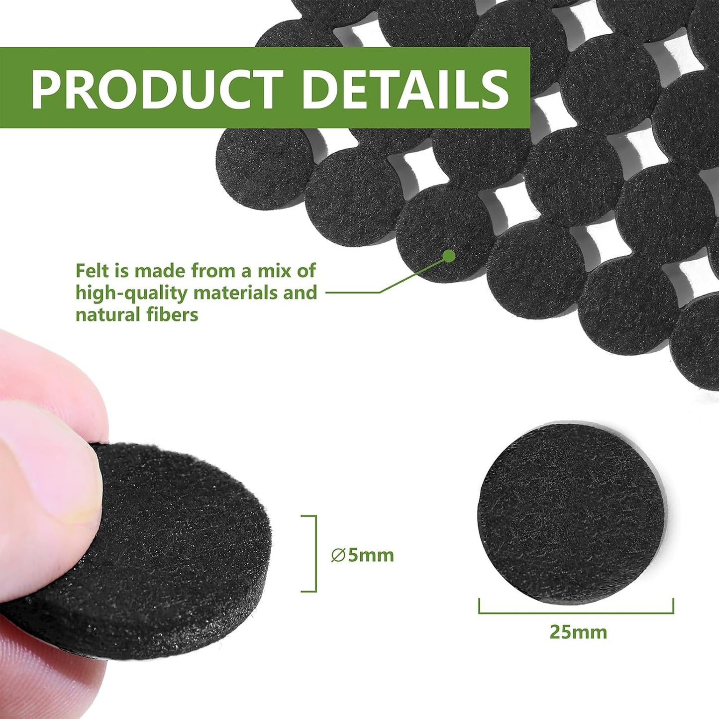 Felt Furniture Pads for Hardwood Floors 48 PCS, Furniture Pads, Floor Protectors for Hardwood Floors, Felt Pads for Furniture, Round, Dark Brown