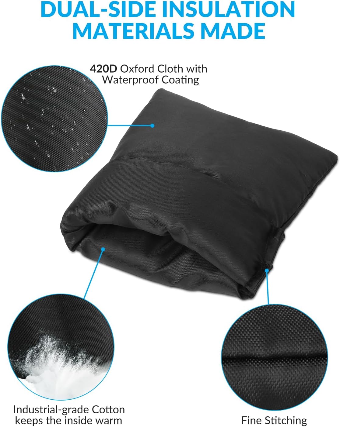 2Pack Outdoor Faucet Covers for Winter,8.3" H x 6.7" W Hose Bib Covers for Winter Freeze Protection, Outside Spigot Cover Insulated Waterproof Water Pipe Protector (Black-2Pack)
