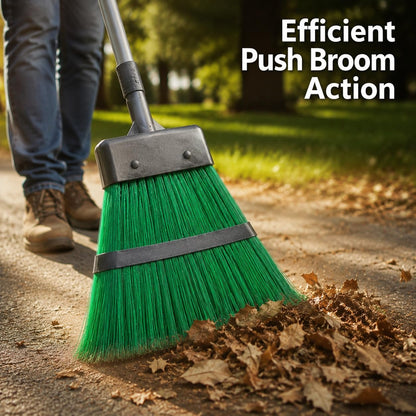 Heavy Duty Outdoor Broom with Retractable Handle for Yard Driveway Cleanup | stiff bristle construction, extendable handle, patio and deck sweeping, garage and driveway use, easy storage