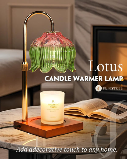 Funistree Flower Candle Warmer Lamp with Timer & Dimmer, Adjustable Height Candle Warmer, Christmas Birthday Gifts for Women Mom, House Warming New Home Decor, Wax Warmer with 2 Bulbs for Jar Candles
