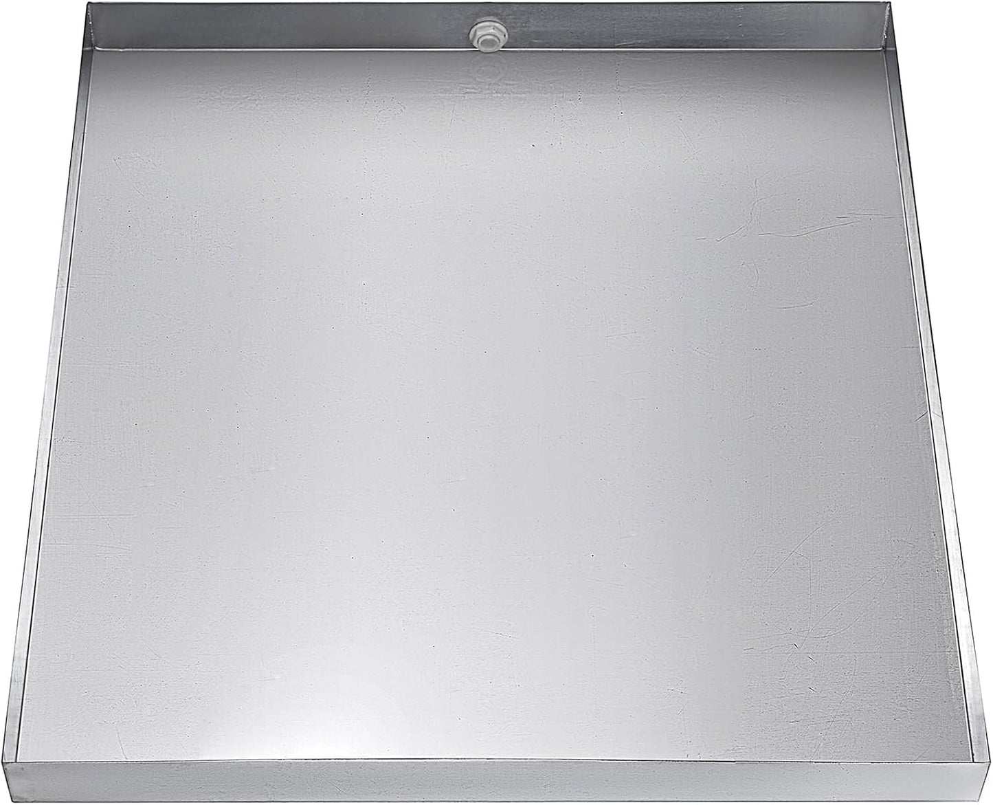 VEVOR 32 x 30 x 2.5 Inch Washing Machine Pan 18 GA Thickness Galvanized Steel Heavy Duty Compact Washer Drip Tray with Drain Hole & Hose Adapter