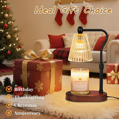 Imenlox Candle Warmer Lamp, with Timer and Dimmer, Adjustable Height, for Mom, Christmas Birthday Gifts for Women, House Warming Gifts Home Decor, Wax Warmer for Jar Candles(Amber)