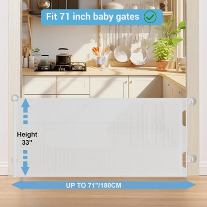 HAMOPY Retractable Baby Gate, 33" Tall, Extends up to 55" Wide, Durable Auto-Lock Baby Gates for Stairs, Mesh Dog Gate and Child Safety Gates for Doorways, Hallways, Indoor, Outdoor(Black)