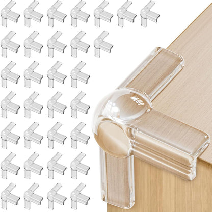 EEEKit 32 Pack Silicone Corner Protectors, Adhesive Pre-Taped Furniture Corner Guards, Proof Bumpers Corner Covers for Table Edges & Sharp Corners