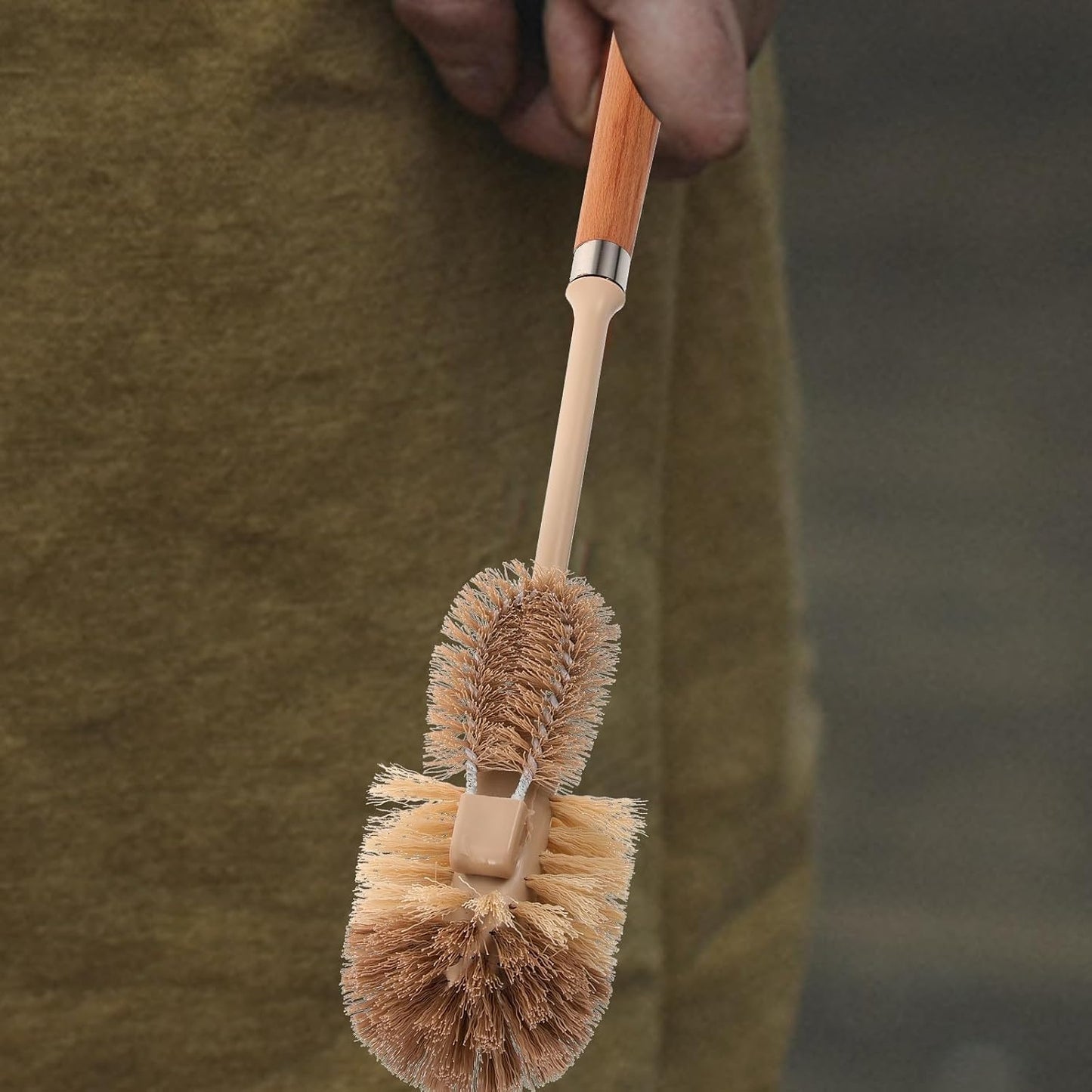 Long Handle Toilet Brush Cleaner Narrow Scrub Brush for Bathroom Toilet Bowl Cleaning Under Rim and Hard-to-Reach Areas