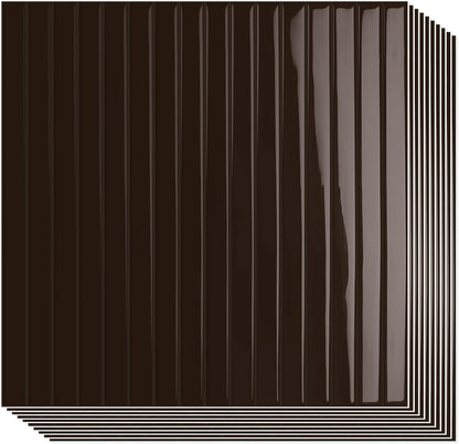 10-Sheet Upgraded Thick Peel and Stick Kitchen Backsplash Tiles | Waterproof Premium Self-Adhesive Wall Tile Stick on Backsplash for Kitchen,Bathroom and Fireplace(Brown,12"×12")