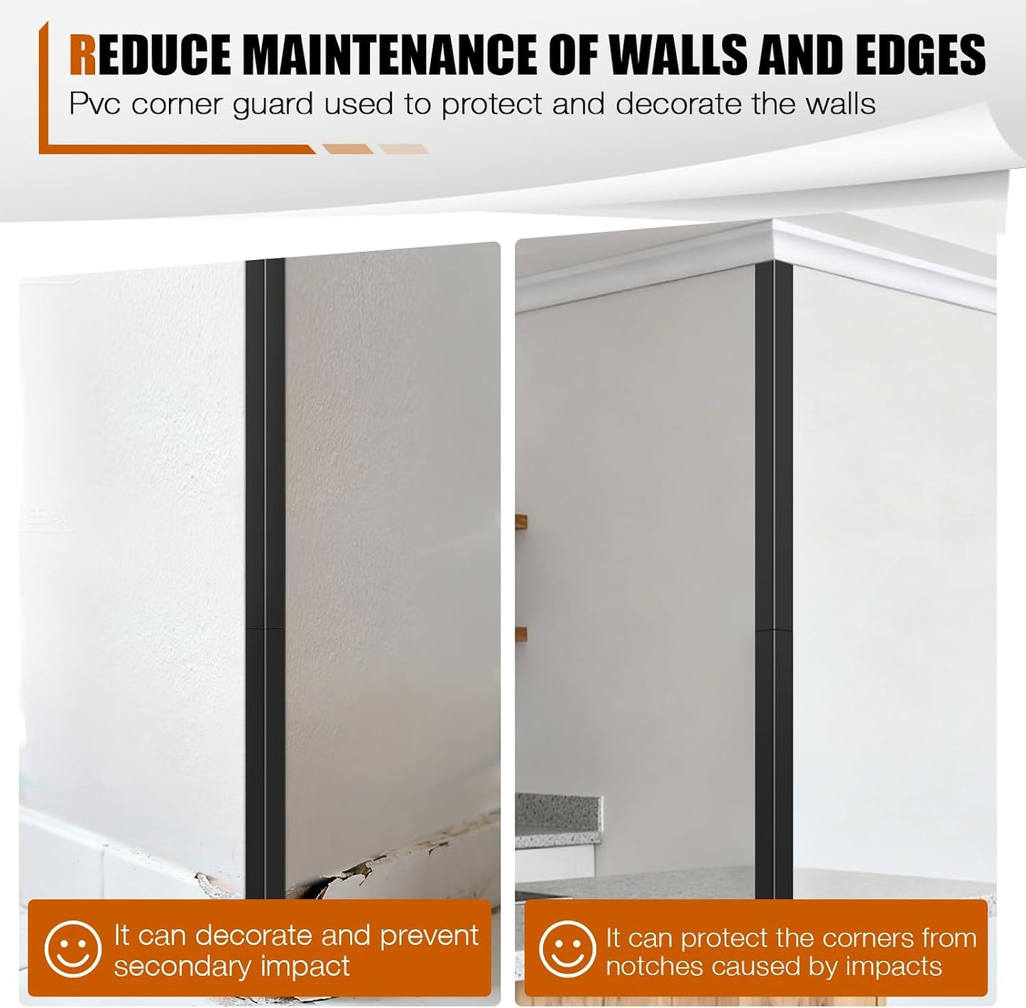 Magicheap 4 Pack Wall Corner Protector, Self Adhesive Corner Protectors for Walls, Easy to Install Edge Guard Strip for Furniture Cabinet Shelf Drywall Baseboard Desk, 17.7in x 1.18in, Clear
