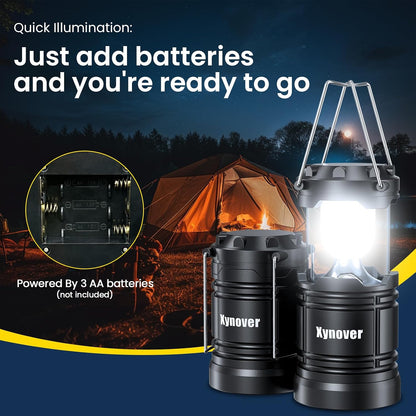 4-Pack Solar Camping Lanterns,Rechargeable LED with USB/Solar/AA Battery,Magnetic Base,Hanging Hook,Collapsible, Waterproof for Emergency, Hiking,Hurricane,Campsites,Lanterns for Power Outages