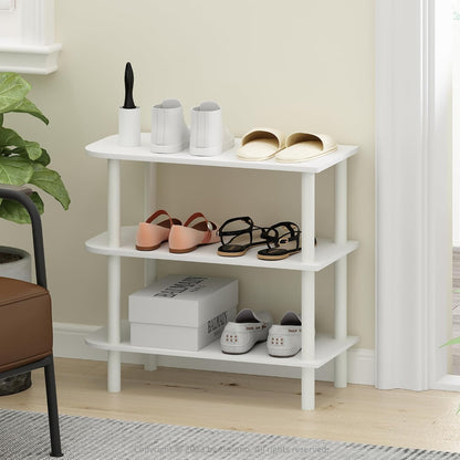Furinno FANO Shoe Rack, 24-Inch Width 2-Tier Shoe Organizer, Stackable Shoes Storage, 11.7 x 24.2 x 11.7, for Closet Entryway, Office, Garage, Amber Pine